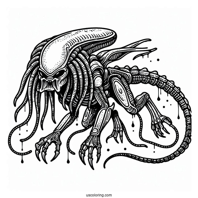 Predator Alien Coloring Page For Adults