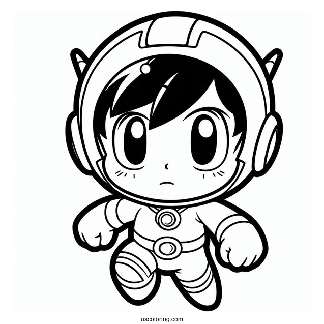 Astro Boy Outline Coloring In For Preschoolers