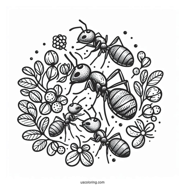 Detailed Ant Coloring Page Of Colony