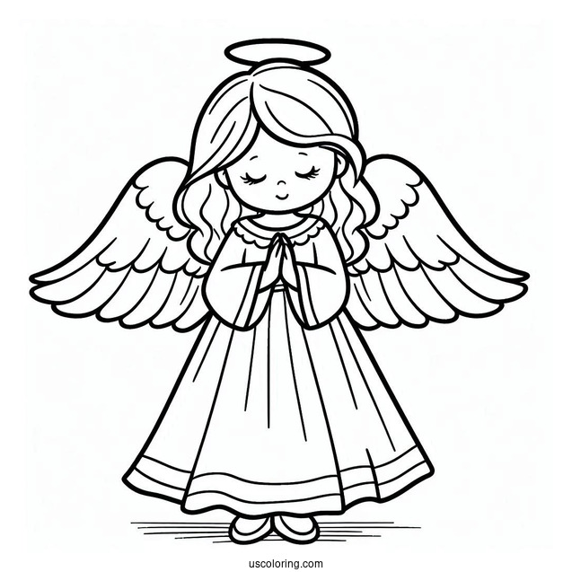 Coloring Page Of An Angel For Preschoolers