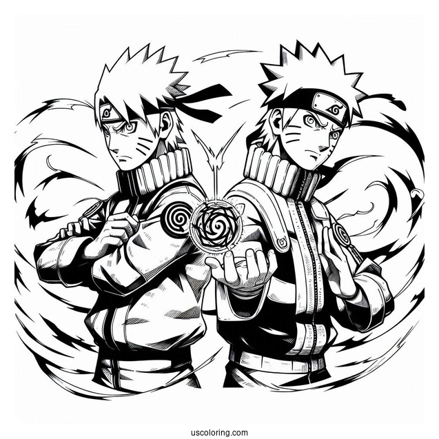 Naruto And Sasuke Coloring Sheet