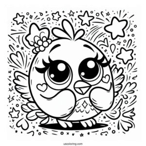 Cute Stella Angry Bird Coloring Page