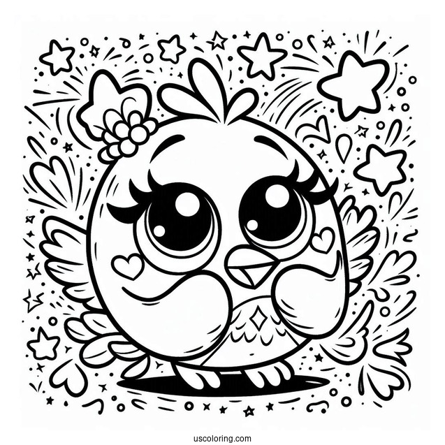 Cute Stella Angry Bird Coloring Page