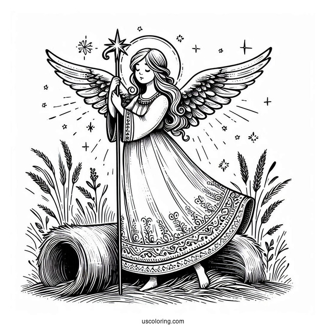 Nativity Angel Coloring Page