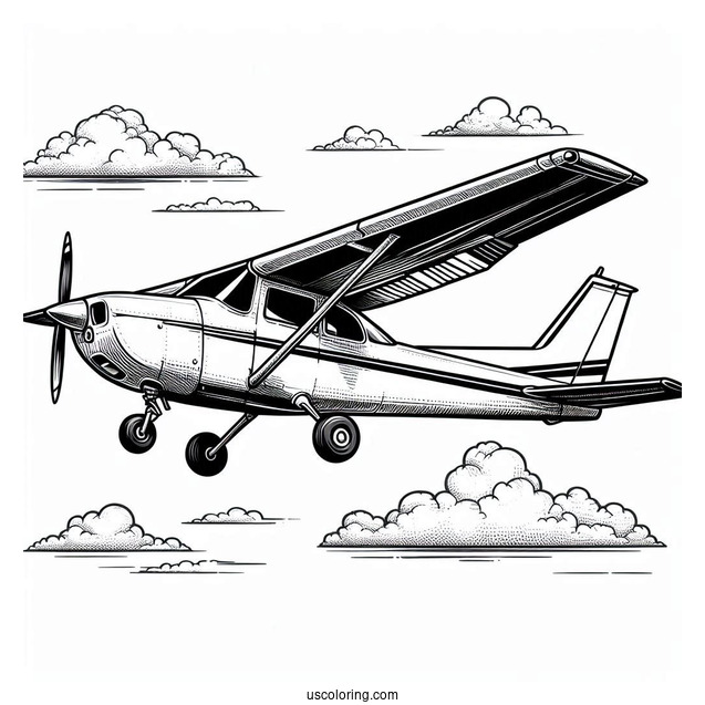 Cessna 172 Airplane Coloring Page