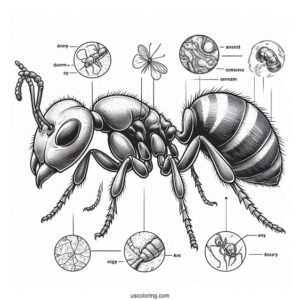 Anatomy Of An Ant Coloring Page