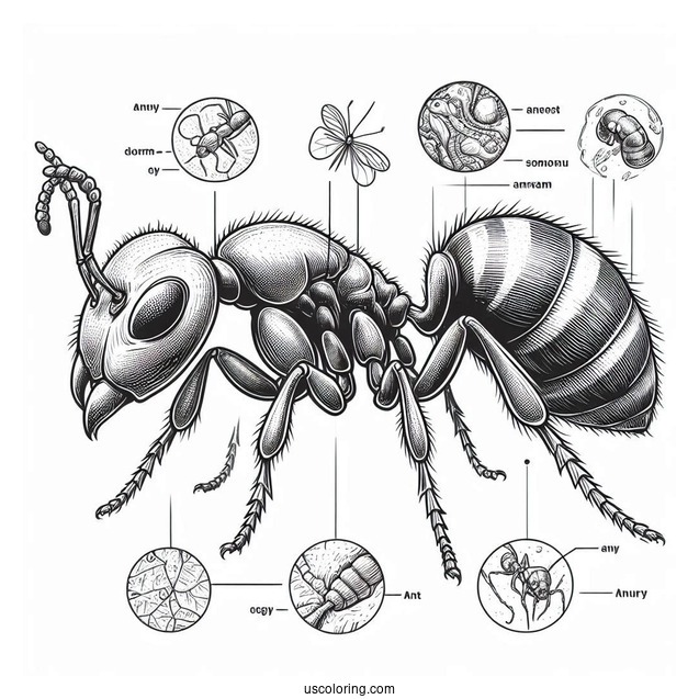 Anatomy Of An Ant Coloring Page