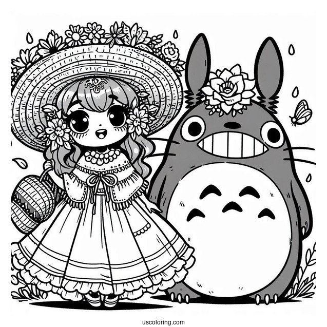 My Neighbor Totoro Coloring In For Kids