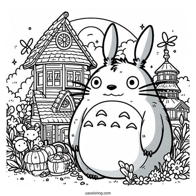My Neighbor Totoro Coloring In For Kids