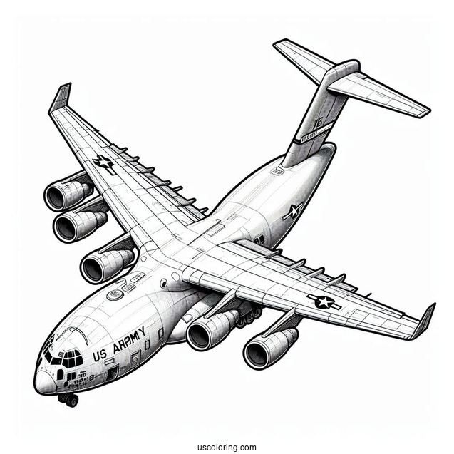 C-17 US Army Plane Coloring Page