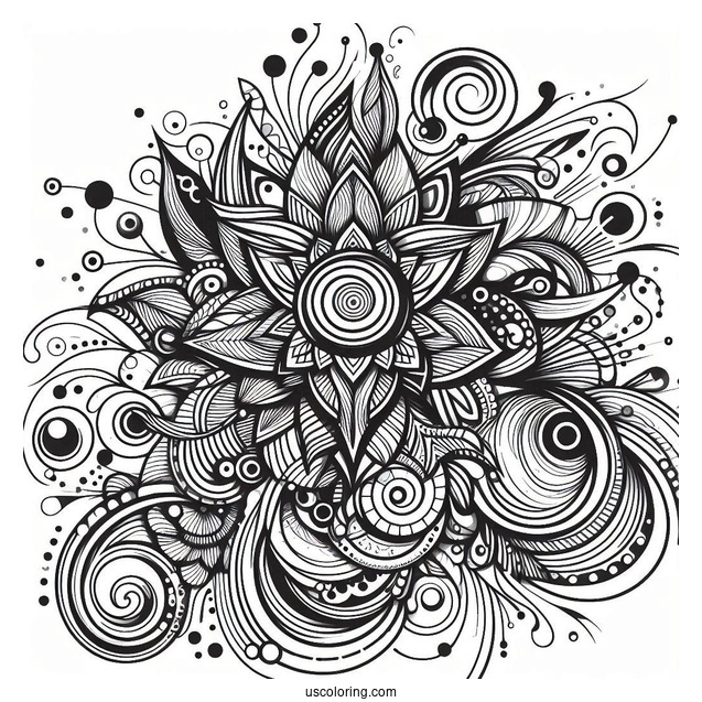Abstract Coloring Page Portrait