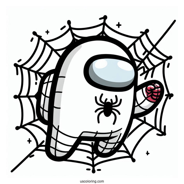 Among Us Spider-Man Using Web