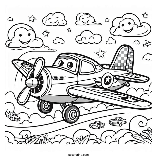Plane From Cars Movie To Color