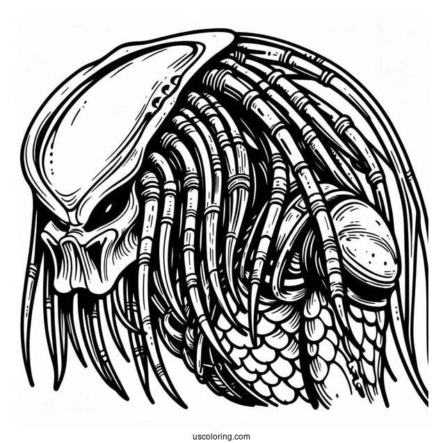 Predator Alien Coloring Page For Adults