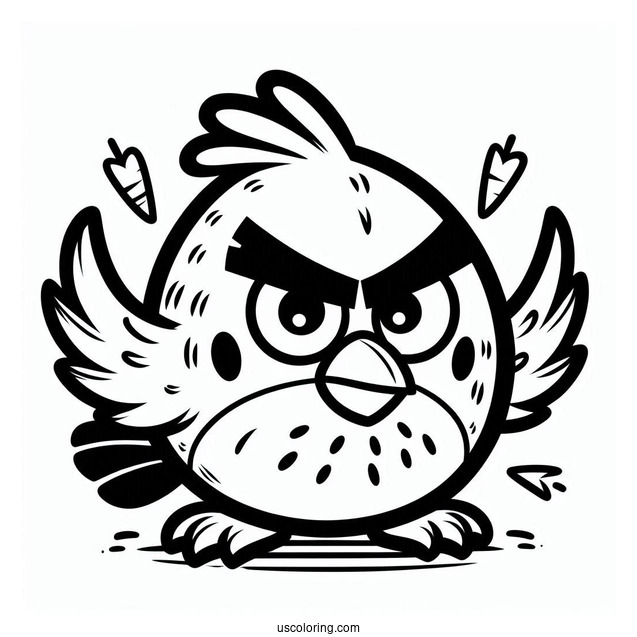Coloring Page Of Red Angry Bird For Preschoolers
