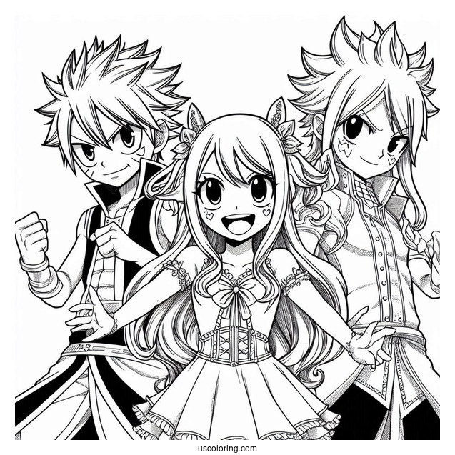 Fairy Tail Natsu, Lucy, And Happy