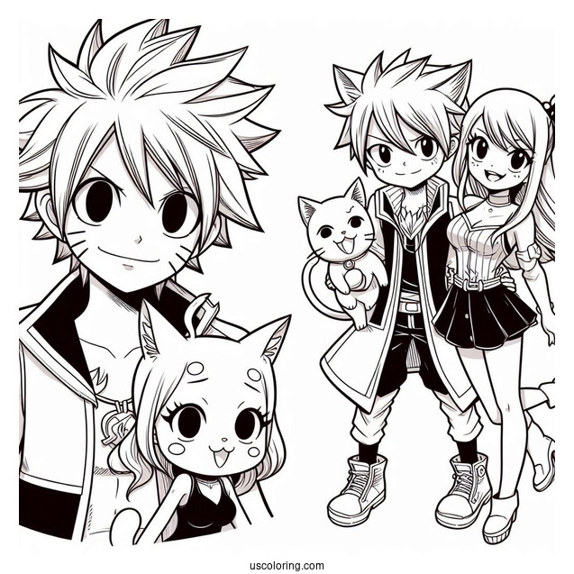 Fairy Tail Natsu, Lucy, And Happy