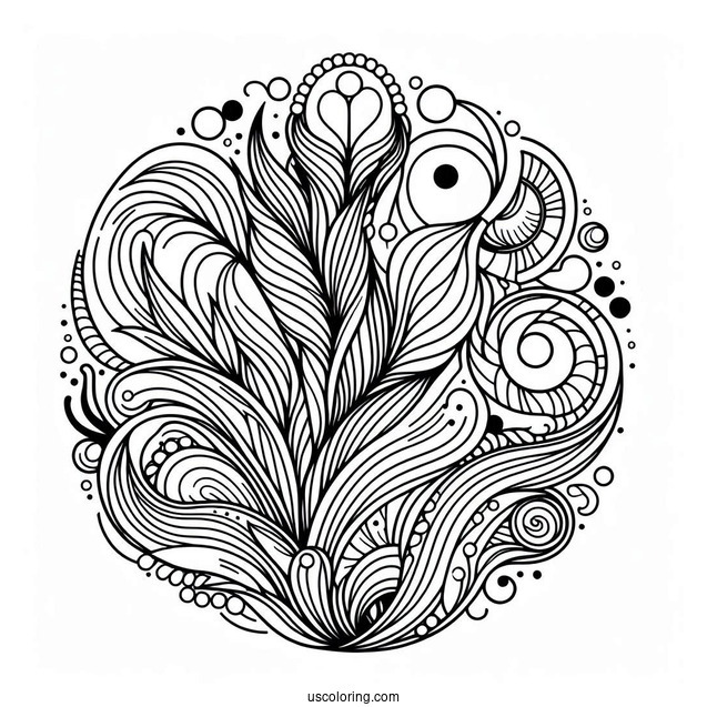 Line Art Abstract Coloring Page