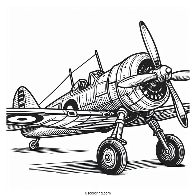 WWI Fighter Plane Coloring Page