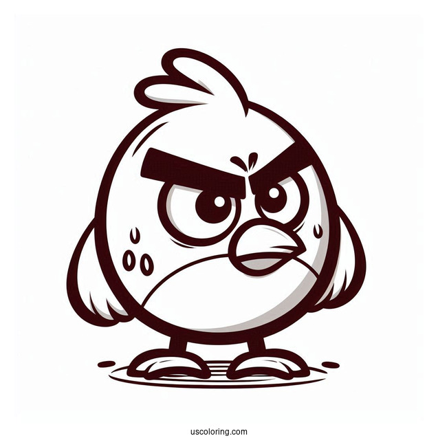 Coloring Page Of Red Angry Bird For Preschoolers