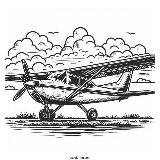 Cessna 172 Airplane Coloring Page
