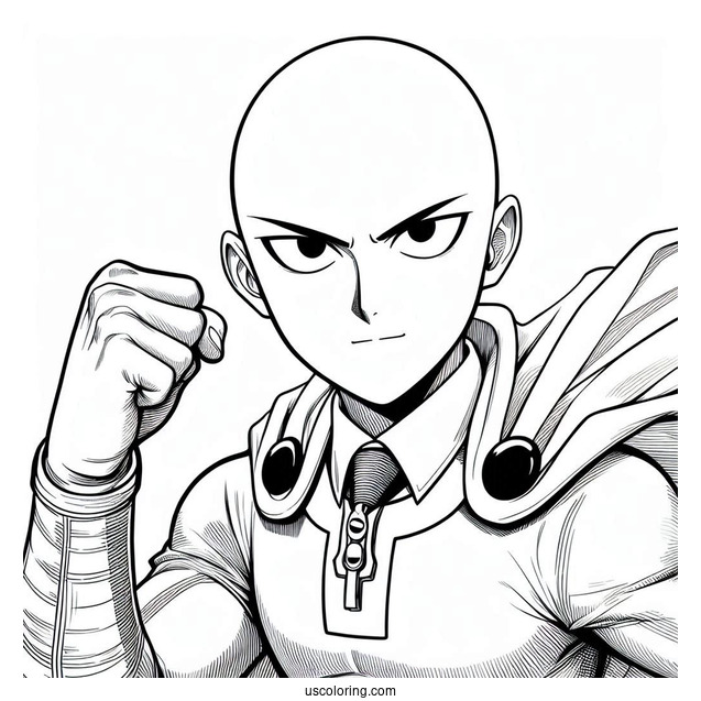 Coloring Page Of One Punch Man Anime