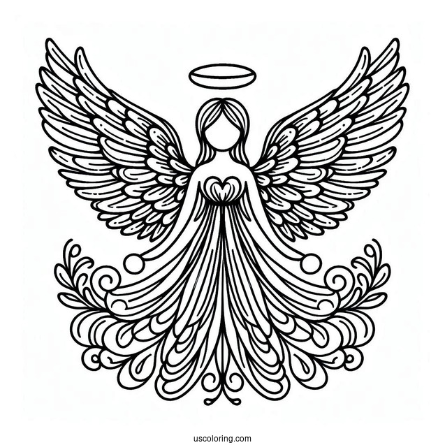 Simple Outline Of Angel Wings