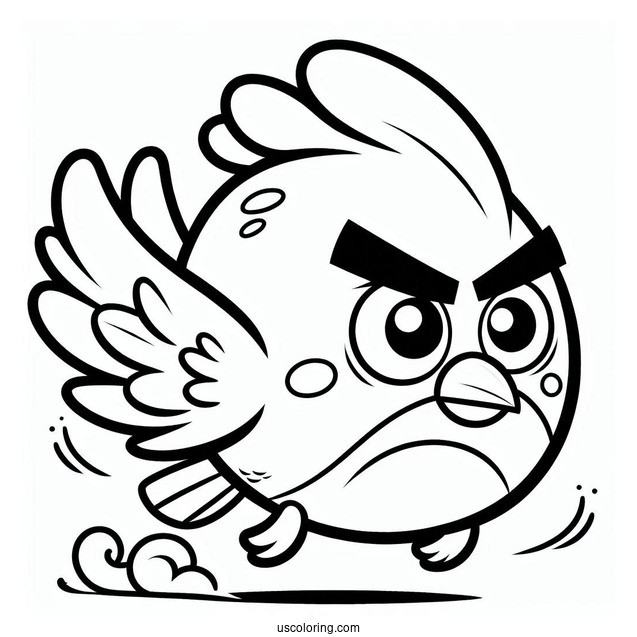 Coloring Page Of Red Angry Bird For Preschoolers