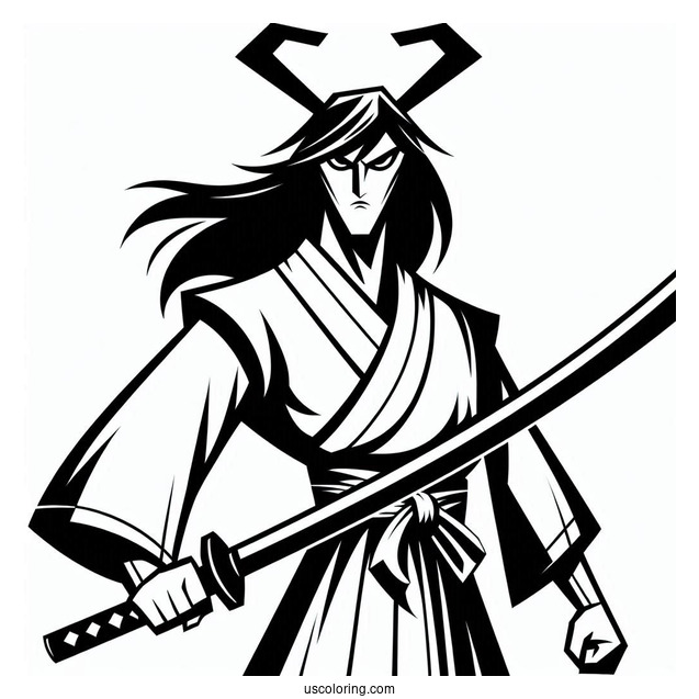 Simple Samurai Jack Coloring Sheet For Kids