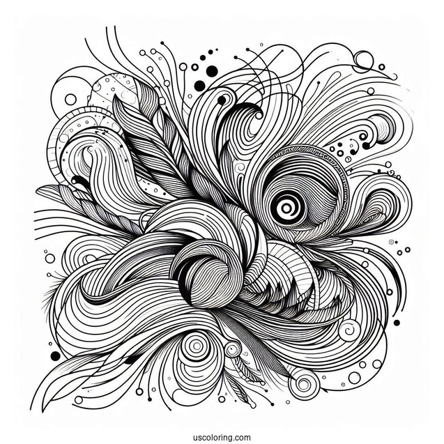 Abstract Coloring Page Portrait