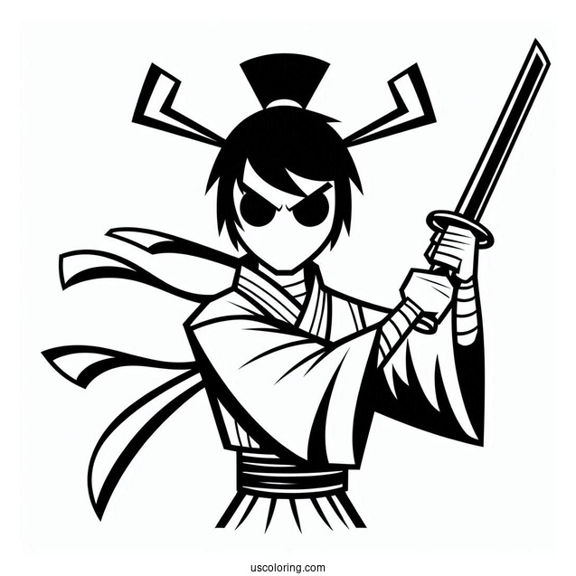 Simple Samurai Jack Coloring Sheet For Kids