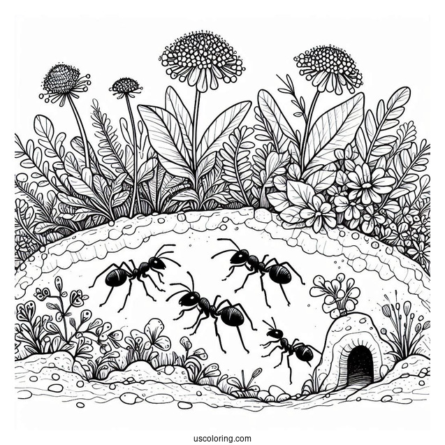 Underground Ant Coloring Page Of Colony