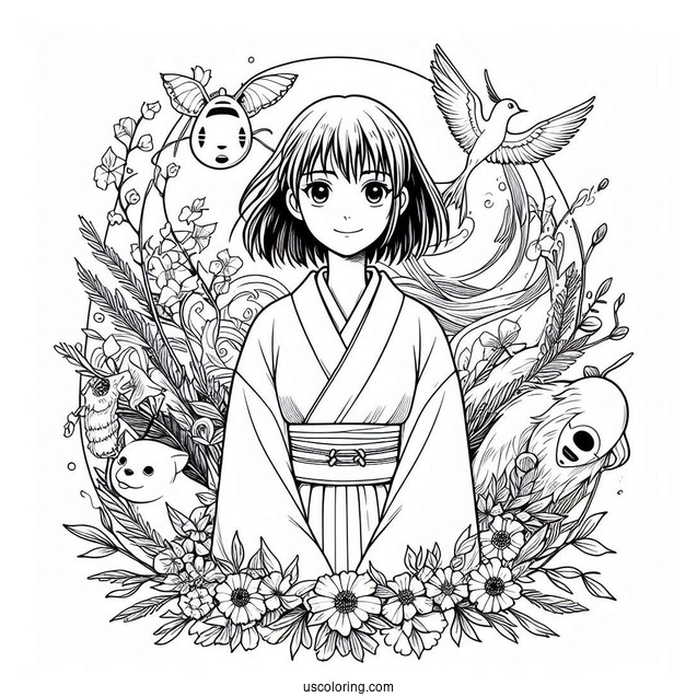 Spirited Away Coloring Sheet