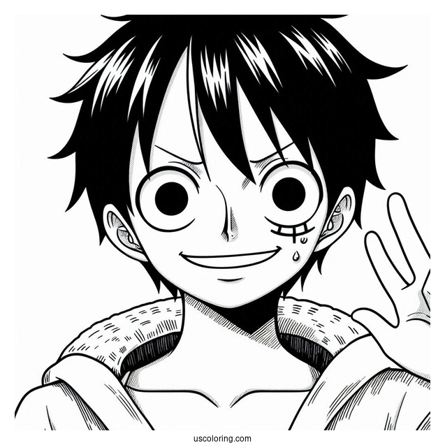 Luffy From One Piece Anime Coloring In