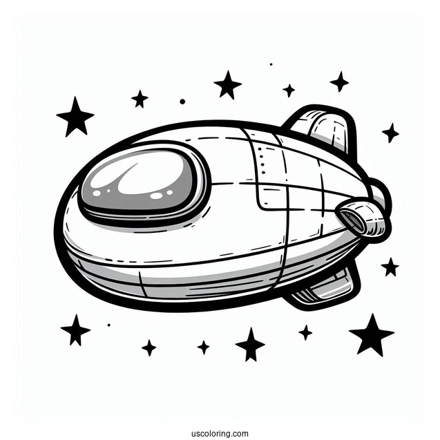 Among Us the Airship Coloring Sheet