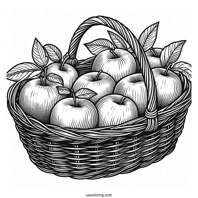 Basket Of Gala Apples To Color
