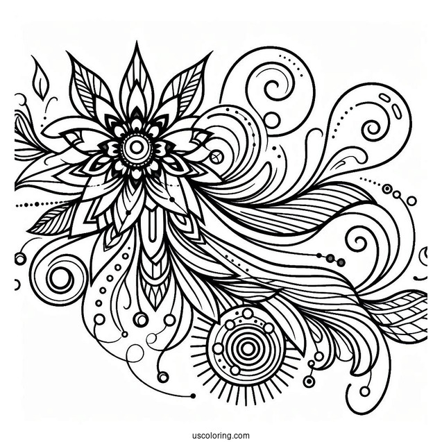 Line Art Abstract Coloring Page