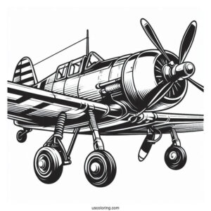 WWI Fighter Plane Coloring Page