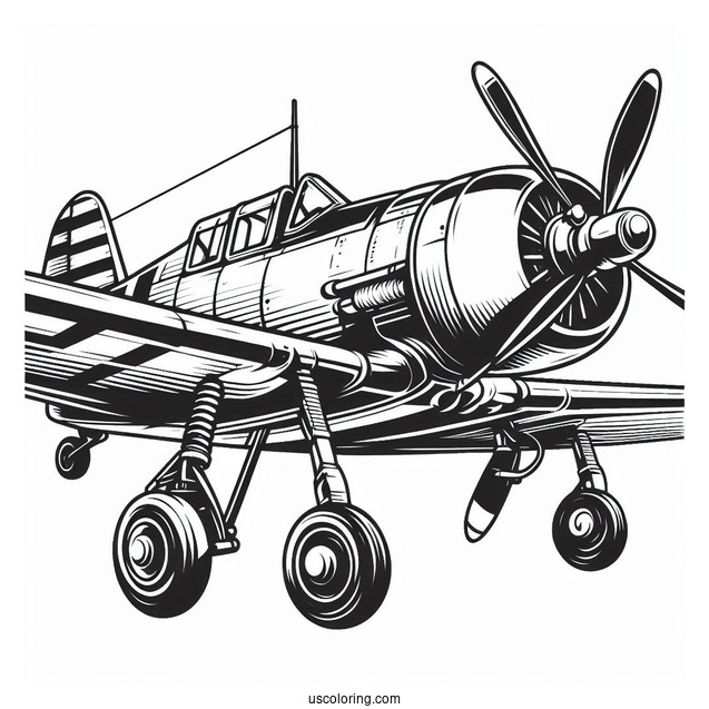 WWI Fighter Plane Coloring Page