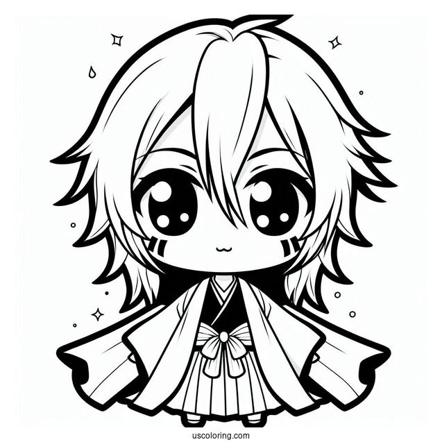 Chibi Ichigo From Bleach Coloring In For Preschoolers