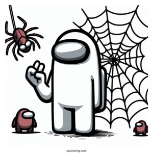 Among Us Spider-Man Using Web