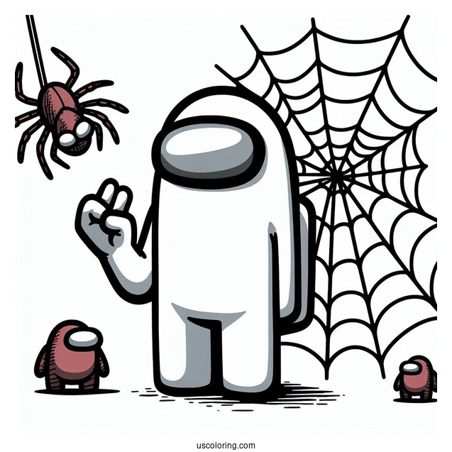 Among Us Spider-Man Using Web