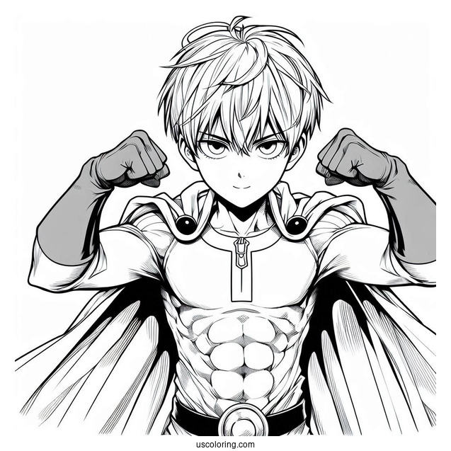Coloring Page Of One Punch Man Anime