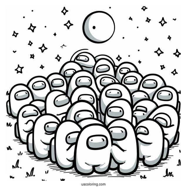 Cute Among Us Crewmates Huddle