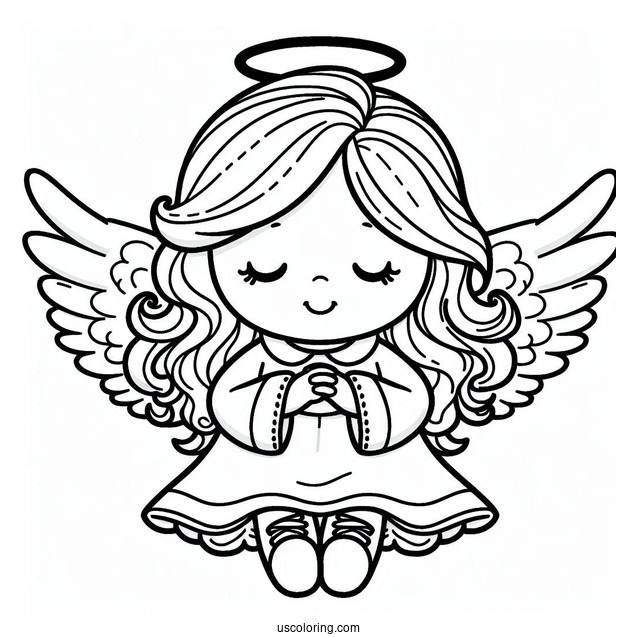 Coloring Page Of An Angel For Preschoolers