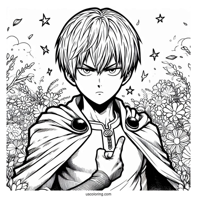 Coloring Page Of One Punch Man Anime
