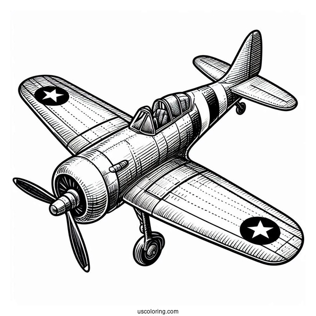 WWI Fighter Plane Coloring Page