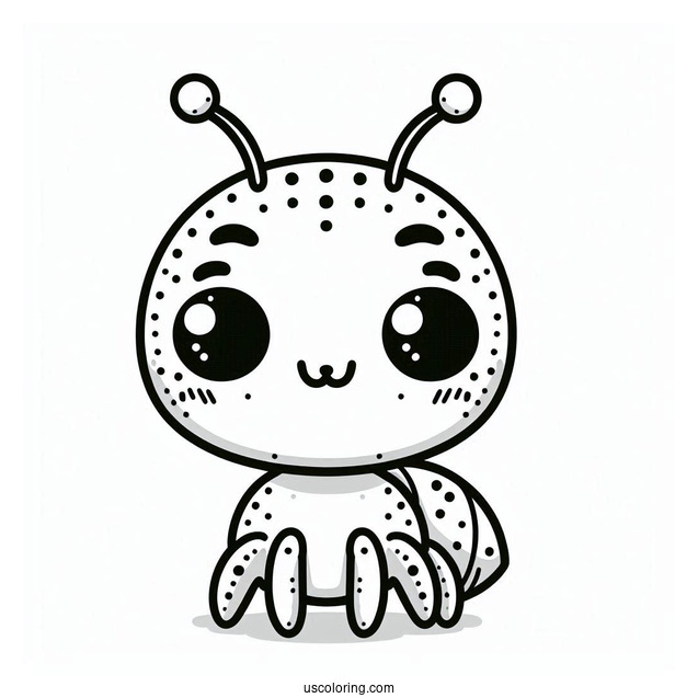 Kawaii Dot Ant Coloring Page From A Bug's Life For Kids