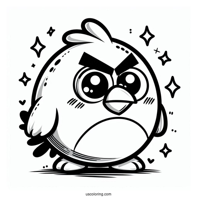 Kawaii Angry Birds Coloring In For Kids