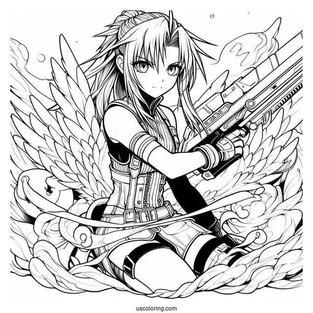 Coloring Page Of Final Fantasy VII